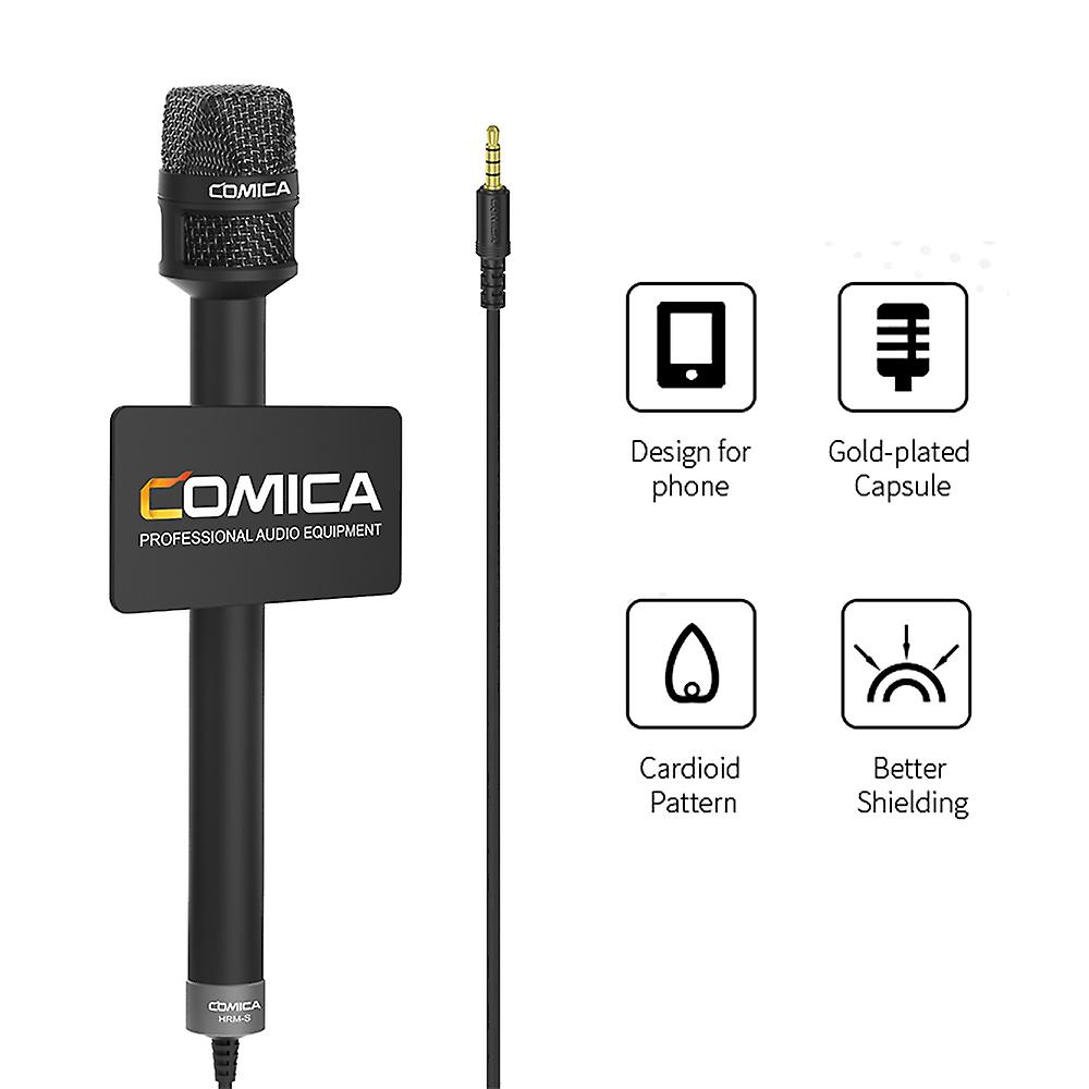 Handheld Interview Microphone For Smartphone 3.5mm Plug Condenser Mic