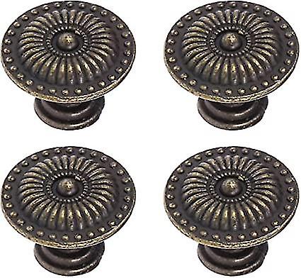 10pcs Vintage Bronze Cabinet Knobs Pulls Handle, 24mm Brass Antique Drawer Knobs SX
