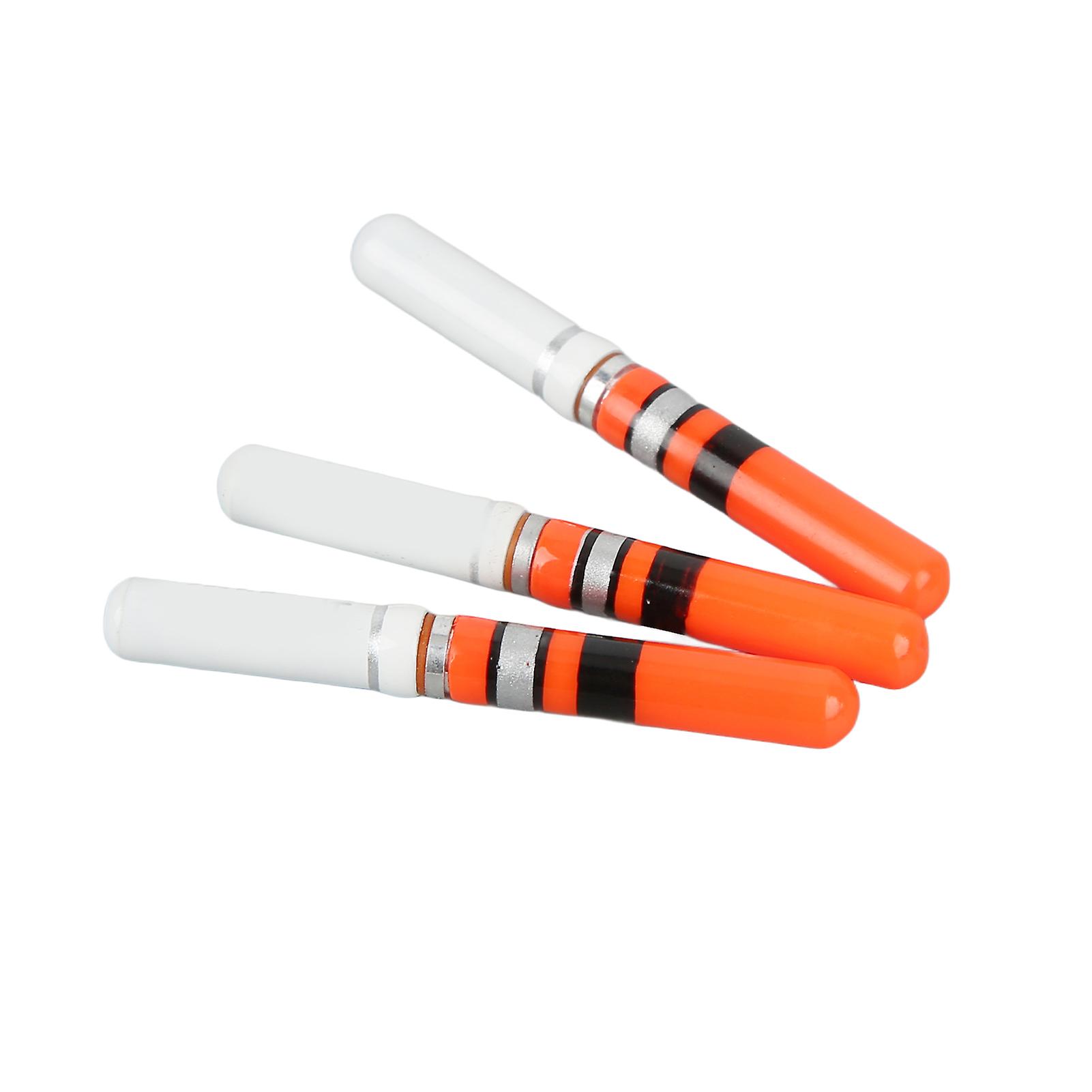 3Pcs Cylindrical Night Fishing LED Float Luminous Glowing Float Tail LED Light Stick ToolsRed 
