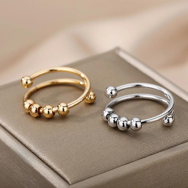 [3 packs] Adjustable stress ring with rotatable beads
