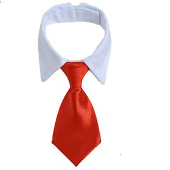 Veeki Bow Tie Dog Collar,djustable Pets Dog Cat Neck Ties Pet Necktie with Suit White Collar for Small and Medium Dogs Grooming AccessoriesS