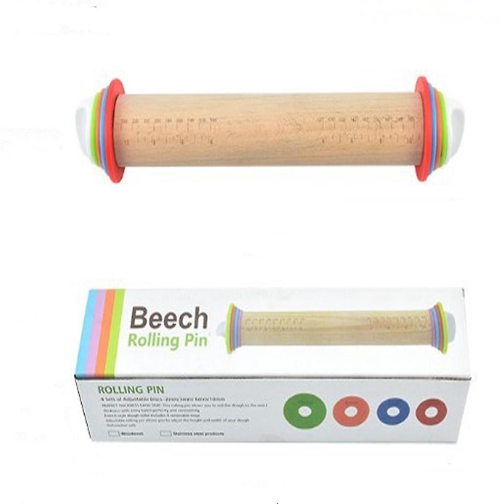 Adjustable Rolling Pin with Thickness Scale, Kitchen Dough Roller for Kneading and Rolling Dough