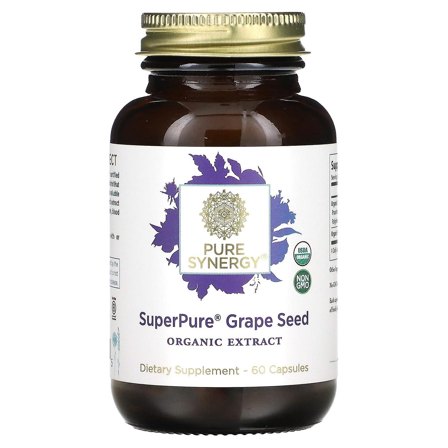 Pure Synergy, Super Pure Grape Seed, Organic Extract, 60 Capsules