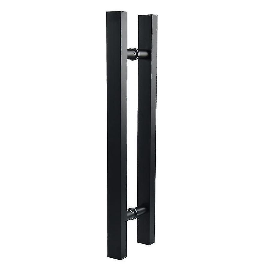 Mat sort rustfrit stål glas / træ dørhåndtag