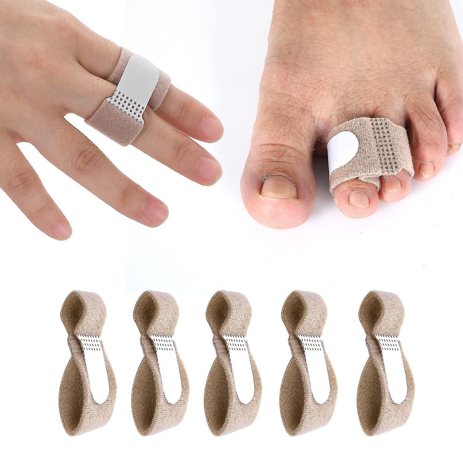 5 Pack Finger Toe Wraps - Protectors for Broken, Sprained, Jammed, Swollen Finger Toe