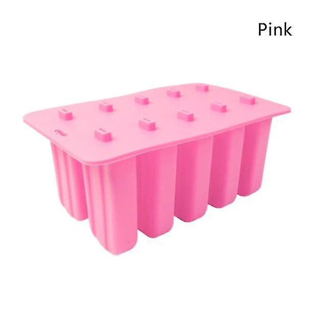 Ice Cream Maker Freezer Bowls Silicone Popsicle Ice Cream Mold With Cover Diy Lolly Fruit Juice Ice Cube 25*15*10cm Pink