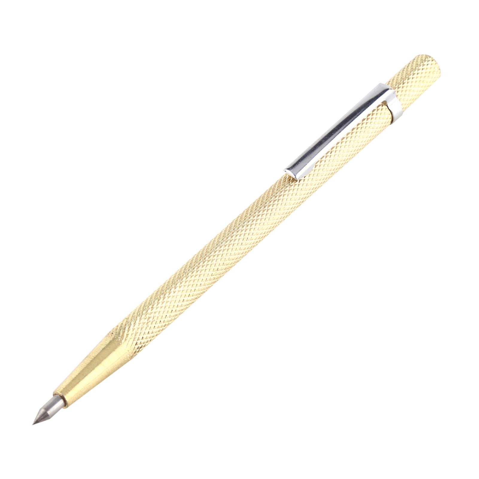 1pc Pocket Portable Scriber, Metal Etching Pen, Carve Engraver Scriber Tools Engraving Pen Tool for Glass Ceramic Engraver Scribe(Gold)