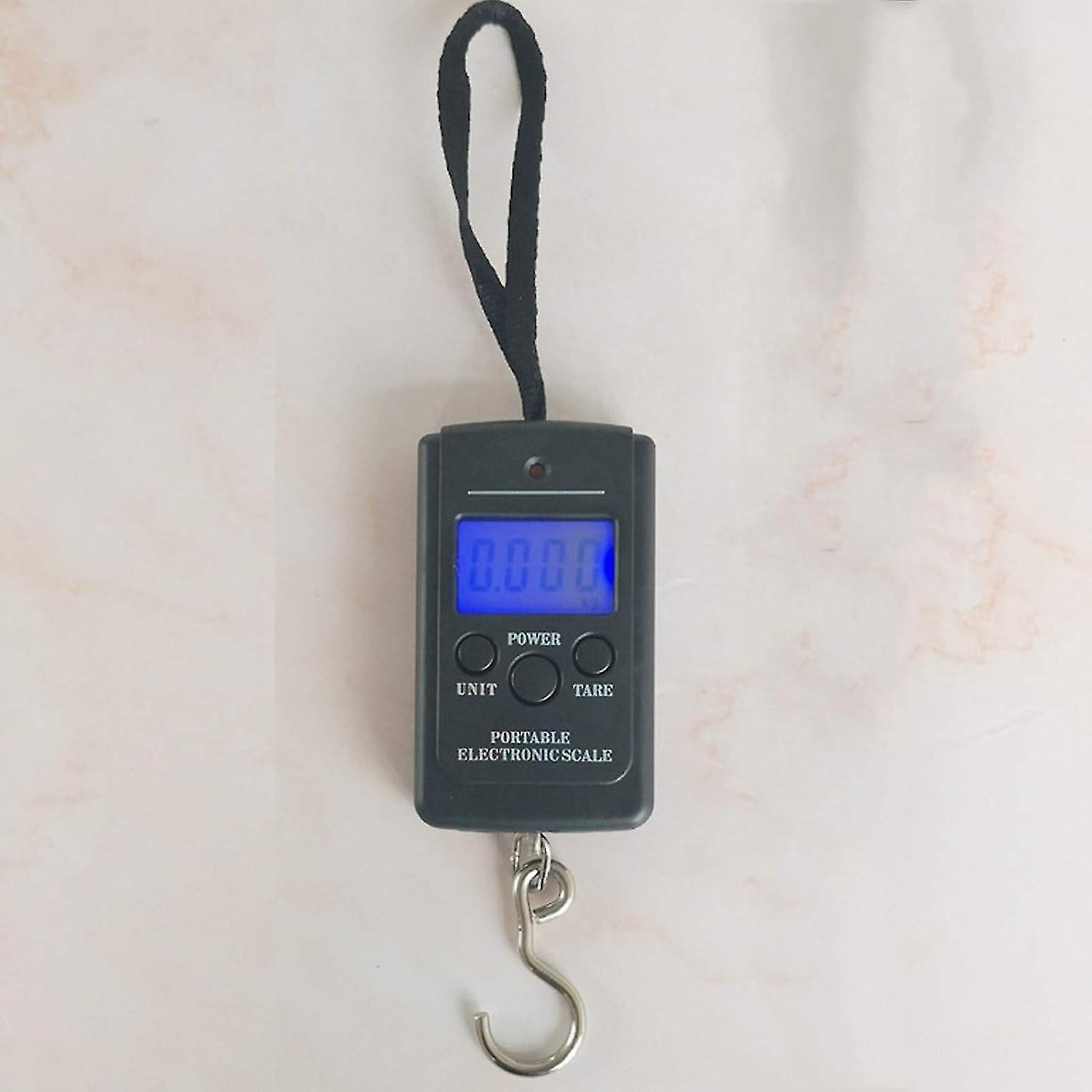 Portable Scale with Backlit LCD Display 40 kg Electronic Scale Luggage Scale (Black)