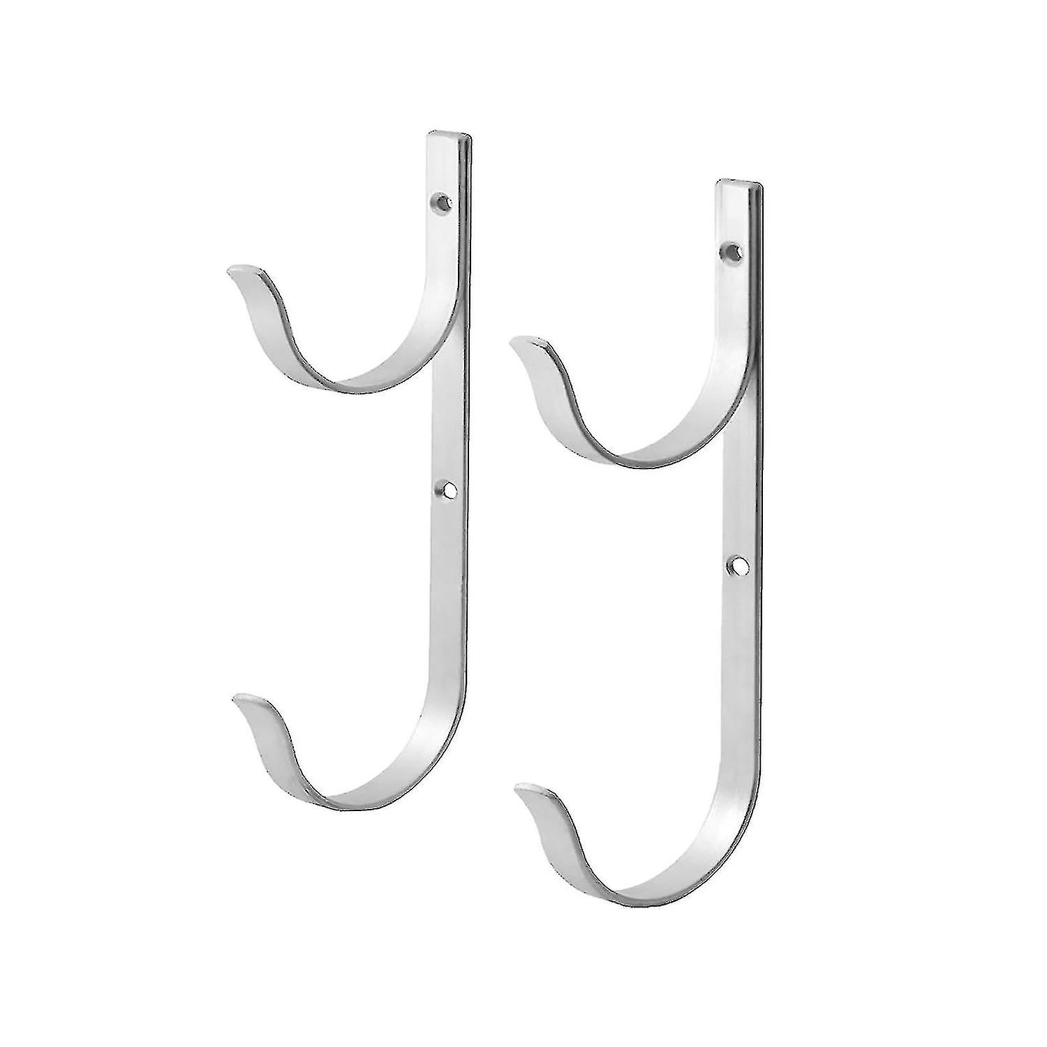 2 Piece Pool Pole Hook Aluminum Stand Set, Ideal Hook for Telescoping Pole and Net