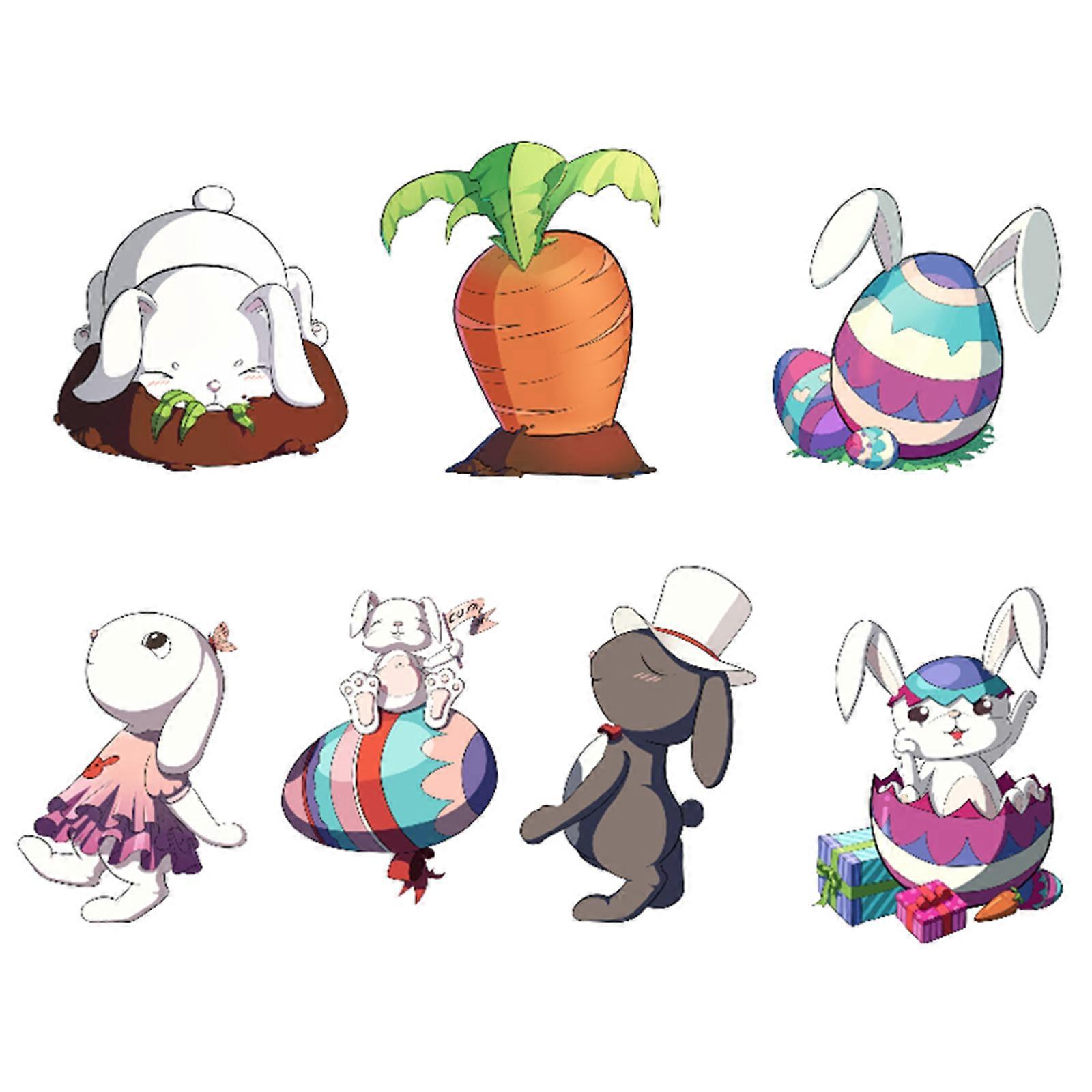  Easter Yard Signs Decor Cartoon Egg Bunny Carrot Set Waterproof Easter Props