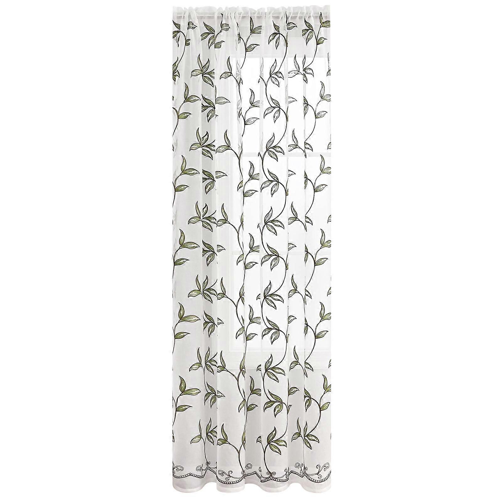 Sheer Curtain Eye-catching Super Soft Polyester Decorative Embroidered Curtain Window Screen for Home