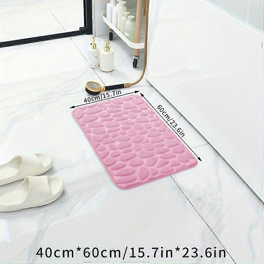 Luxury Memory Foam Bath Mat with Stone Embossment - Quick Drying, Machine Washable, and Non-Slip for Your Bathroom