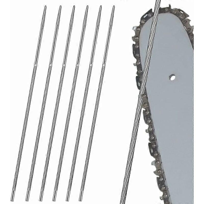 Round Files, 6 pcs 4.0mm Chainsaw Sharpening Files Sharpens Chainsaw Chain, for Sharpening Chainsaw Teeth to Enlarge Round Openings