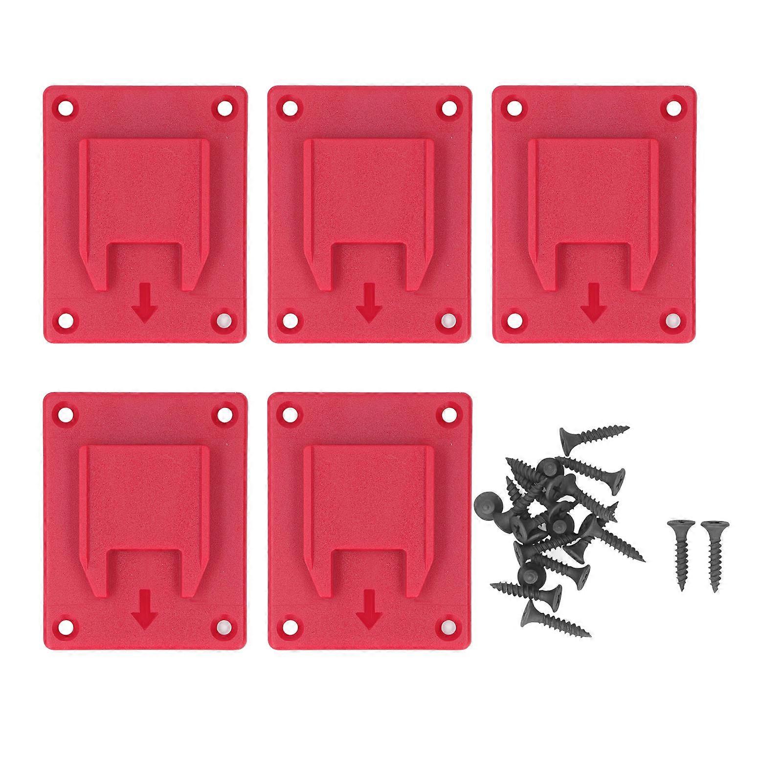 5pcs Tool Holder Dock Mount Red Drill Holder Dock Hanger For Lithium Battery Tool