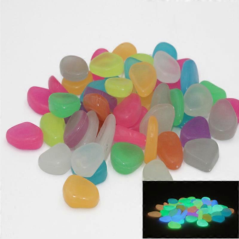 100pcs Artificial Cobblestone Glowing Luminous Stone for Garden Fish Tank Aquarium