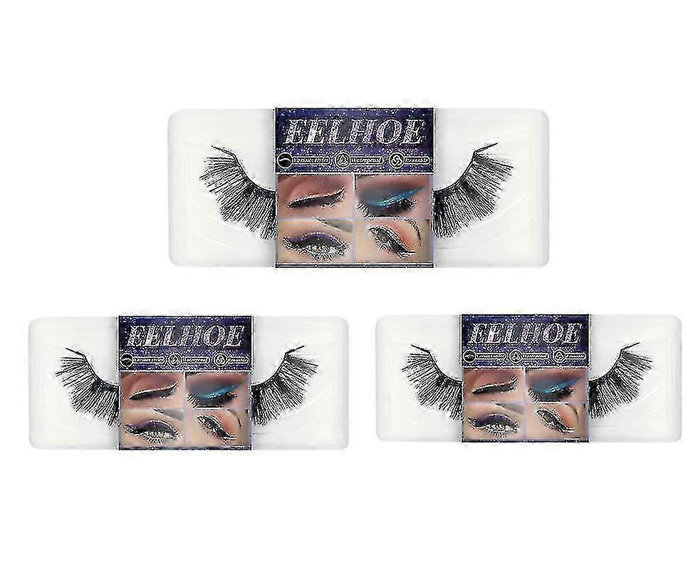 Eelhoe Eyelashes Eyeliner Self-adhesive False Eyelashes Soft Natural Curly Thick False Eyelashes Eyeliner -3063465432042