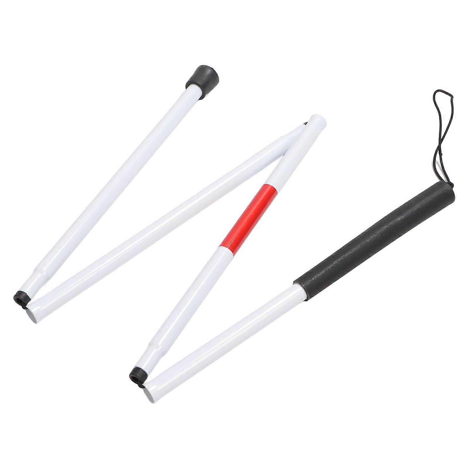 Blind Cane Folding Aluminum Reflective Marking with Hand Strap for Vision Impaired Blind People