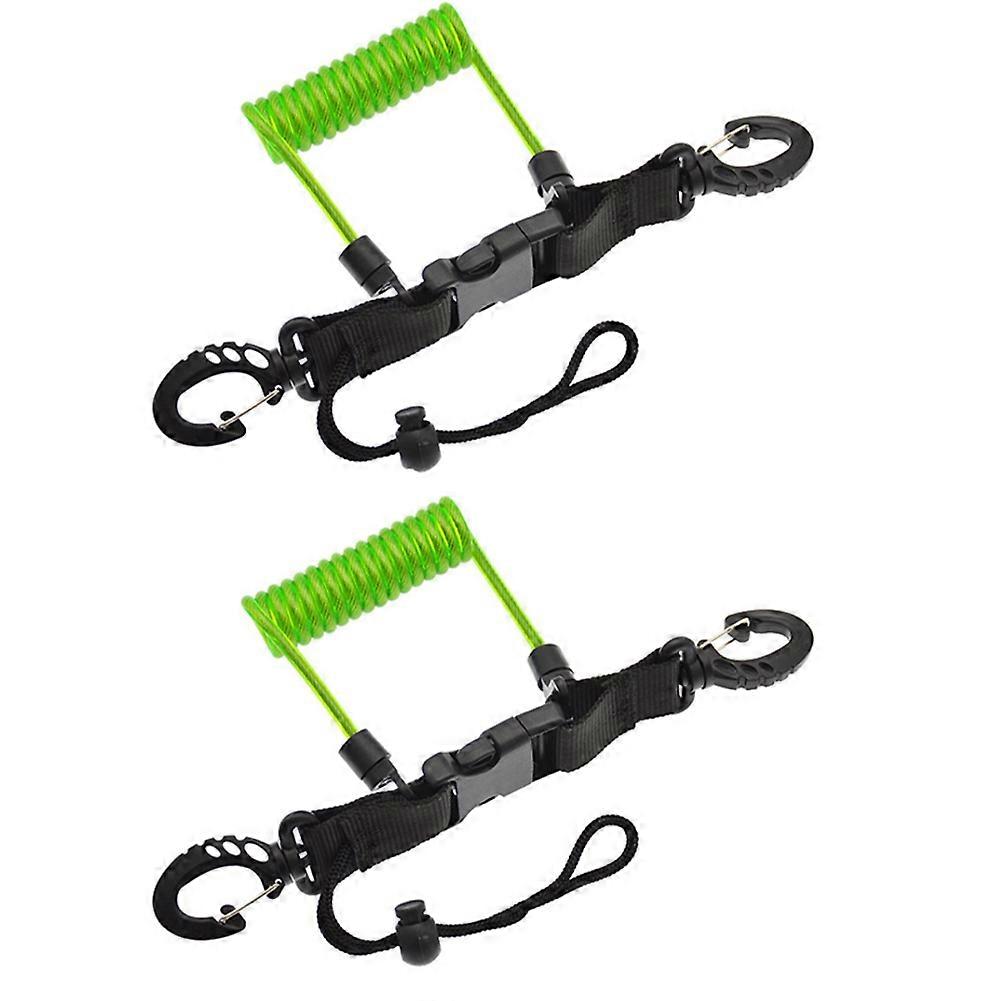 Equipamento subaquático Câmera de mergulho Corda anti-perda BCD Cordão telescópico TPU Mola Fio de aço Corda anti-perda Verde