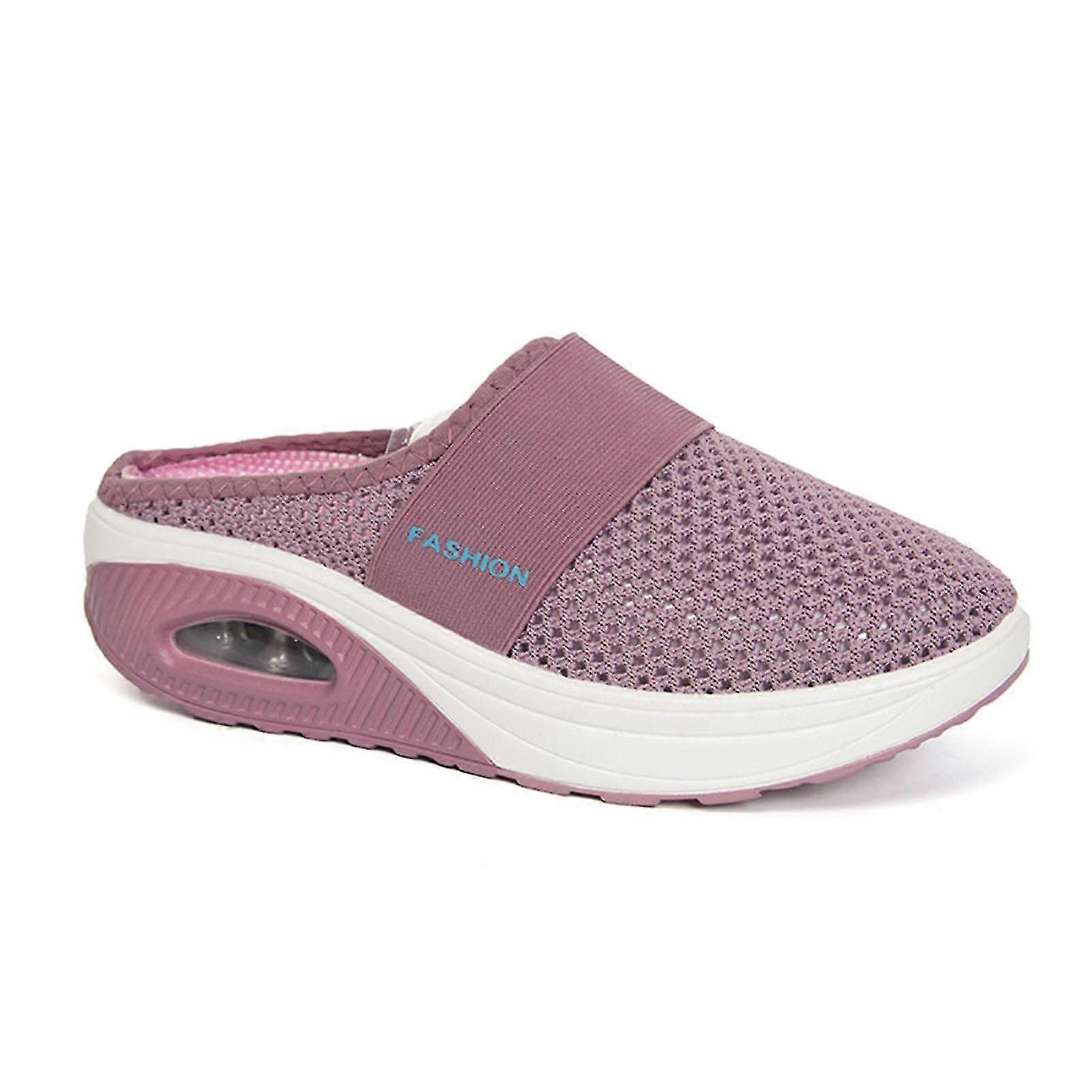 Kalınlaşmış Taban Yumuşak Kadın Terlik Açık Günlük Alışveriş Giyim Için Nefes Örgü Kumaş Platform Sandalet