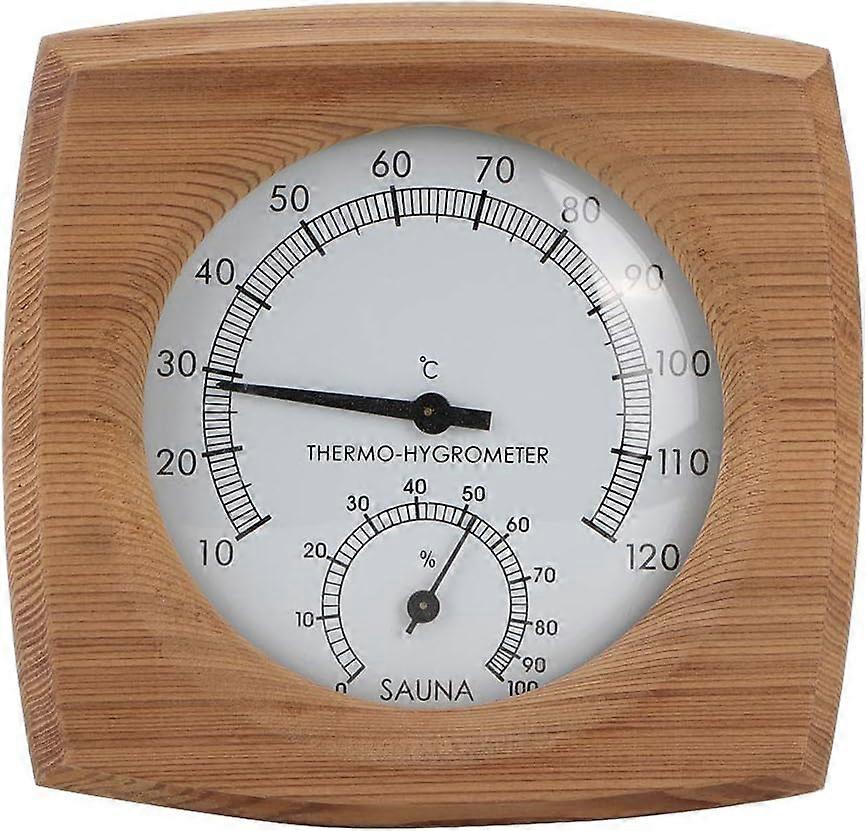 Termometer/hygrometer, innerträ 2-i-1 för bastu bastu termohygrometer termometer