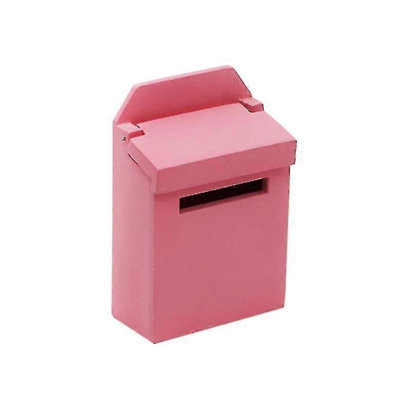 1:12 Color External Mailbox Mailbox For Miniature Wooden Furniture Doll House, 3 Pieces, Pink