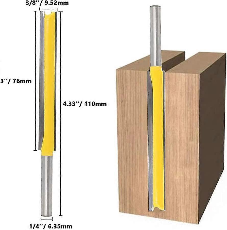 Extra Long Straight Router Bit Set, 1/4-Inch Shank Double Flute ...