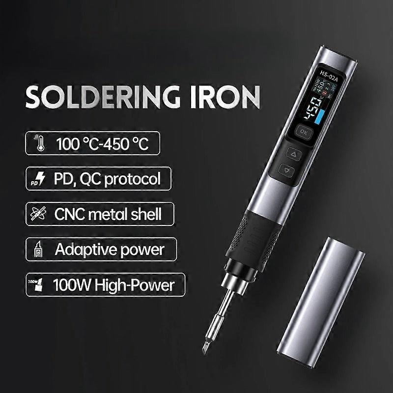 High-power 100w Smart Soldering Iron, Quick Charge, 180-842°f, 0.96" Hd Screen