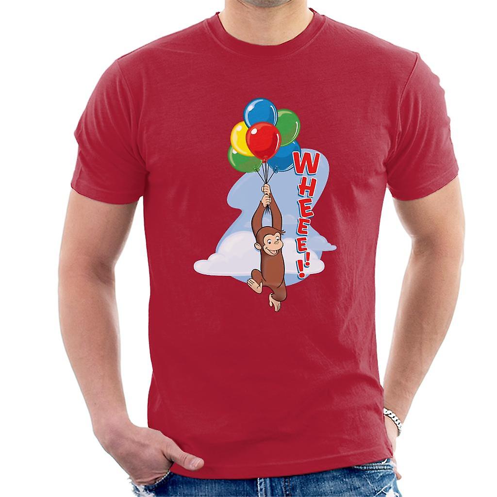 Curious George Floating On Balloons Men's T-Shirt