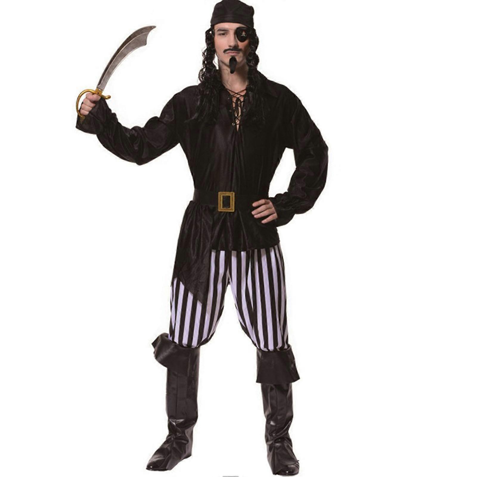 Halloween Pirate Cosplay Costumes for Men Stage Performance Role Play Wearing