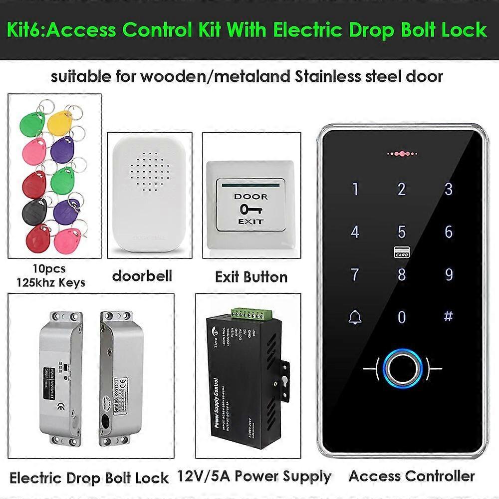 Access Control System Kit access control keypad with Magnetic Lock DC12V Power Supply with 10 Keyfobs for Entry Safe