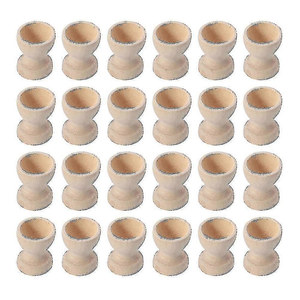 24pcs Wooden Egg Holders Egg Cups Egg Storage Holders Easter Egg Cups For Home