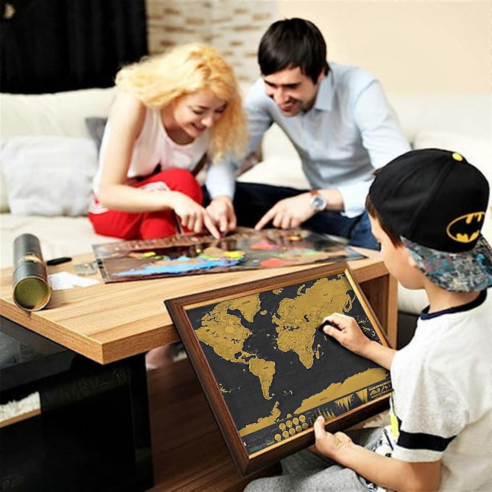 Scrape Open The World Map Scrape Off The World Map Gold Frame Tool Travel Map Scrape Off The Travel Gift