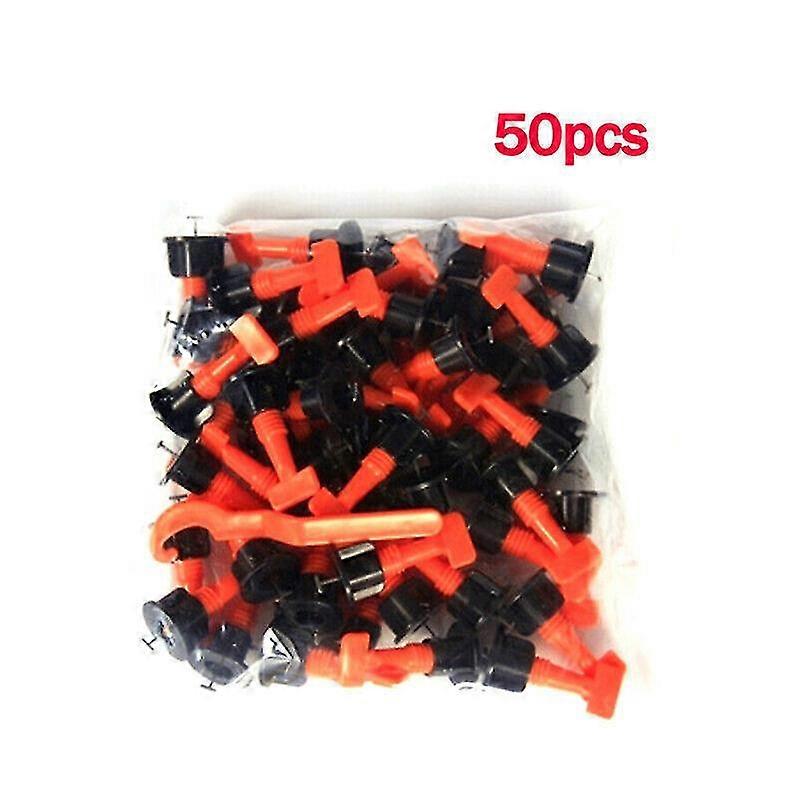 Yaju T-lock Clamp Tile Leveling System Floor Tile Wall Floor Tile Leveler Tool(50 Pcs, Orange Black)