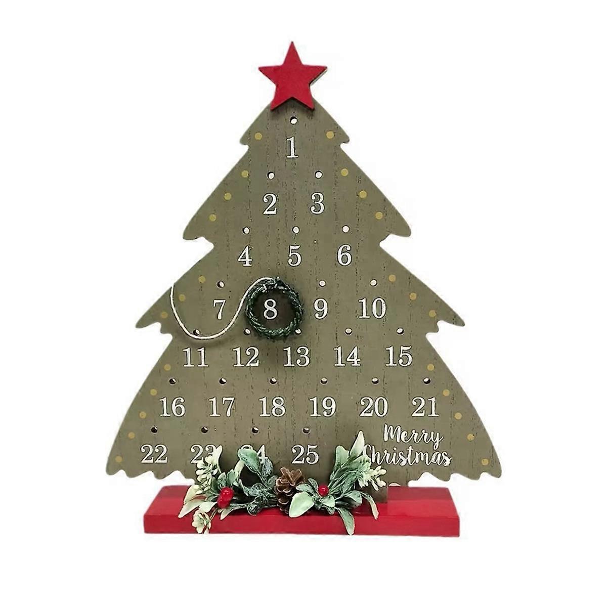 Merry Christmas Ornaments Calendar Countdown Christmas Shape Home Decoration 2024 Xmas Navidad Deco