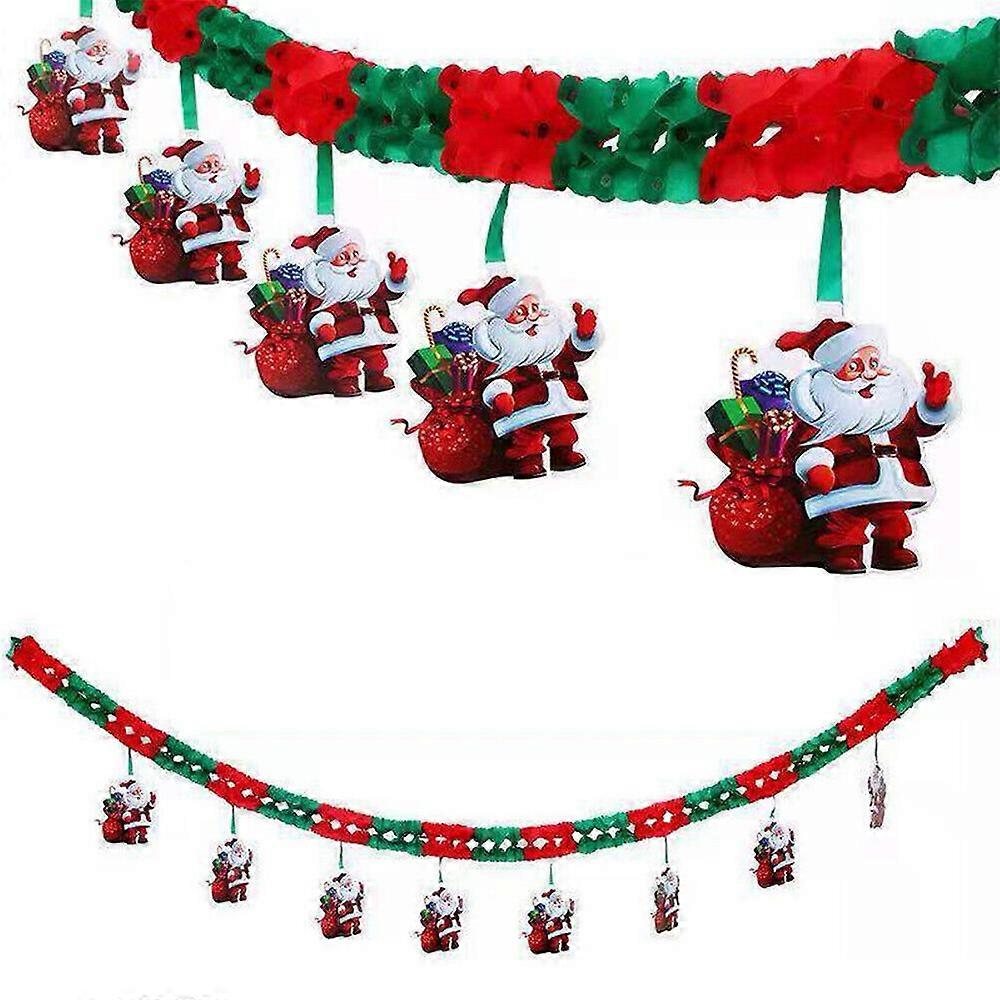 Merry Christmas Banner Bunting Flag Garland Hanging Ornament Xmas Shop Party Decoration