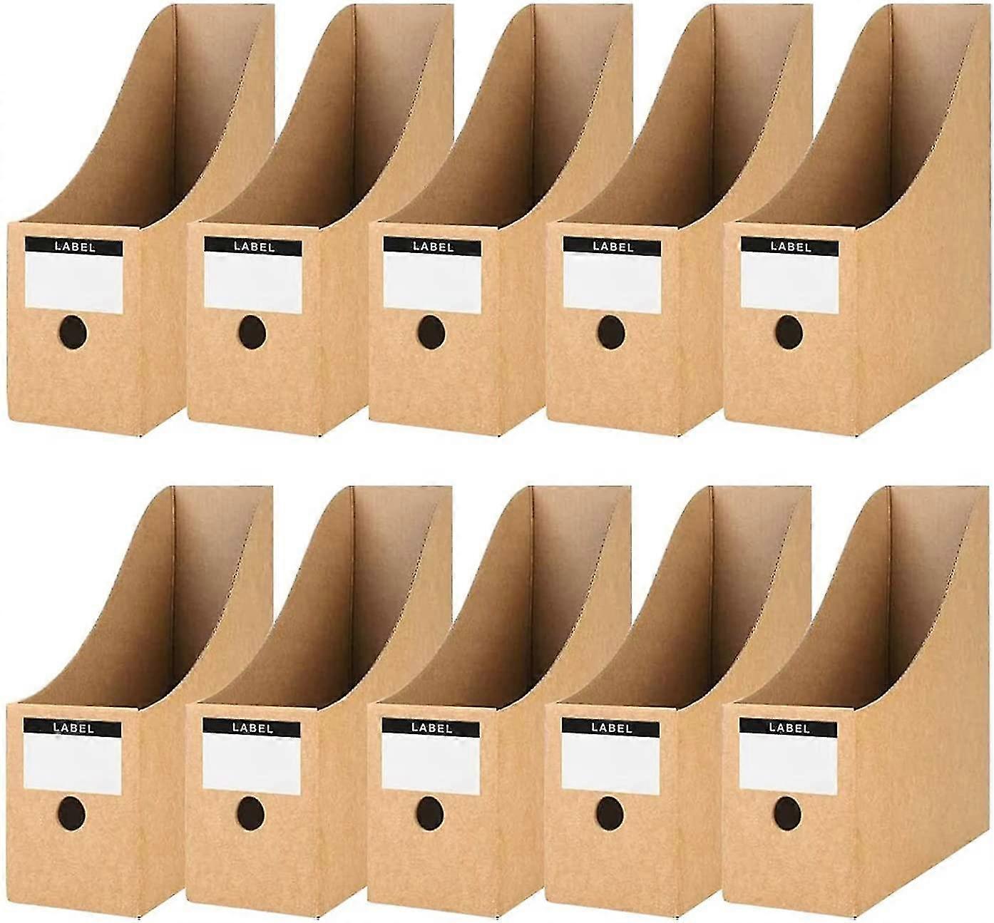 Magazine File Organizer, 10 Pieces Magazine File Holder Magazine Holder Storage Files For Home Office Diy Paper Container (10)