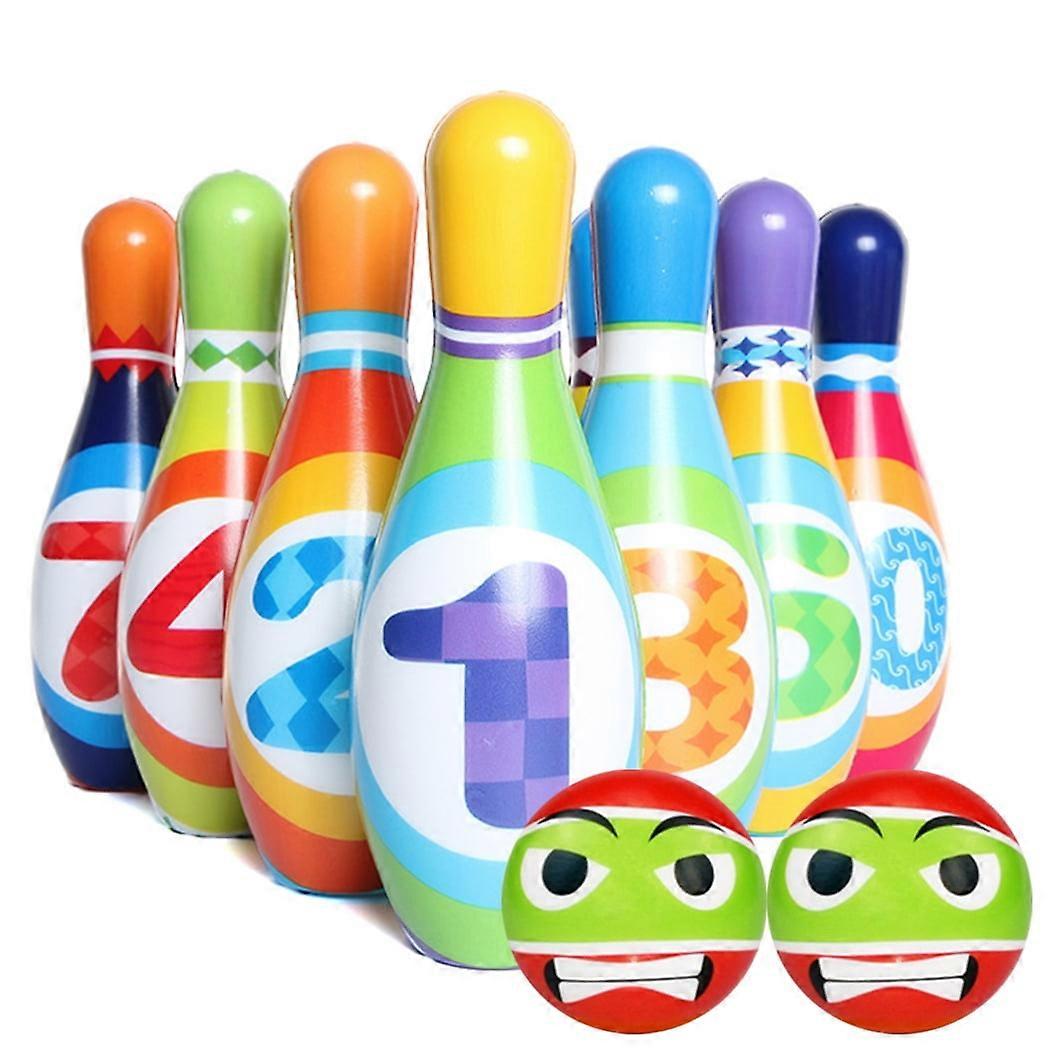 12PCS Kids Bowling Set Developmental Bowling Game Bowling Pin with Bowling Ball 3-6 year old baby