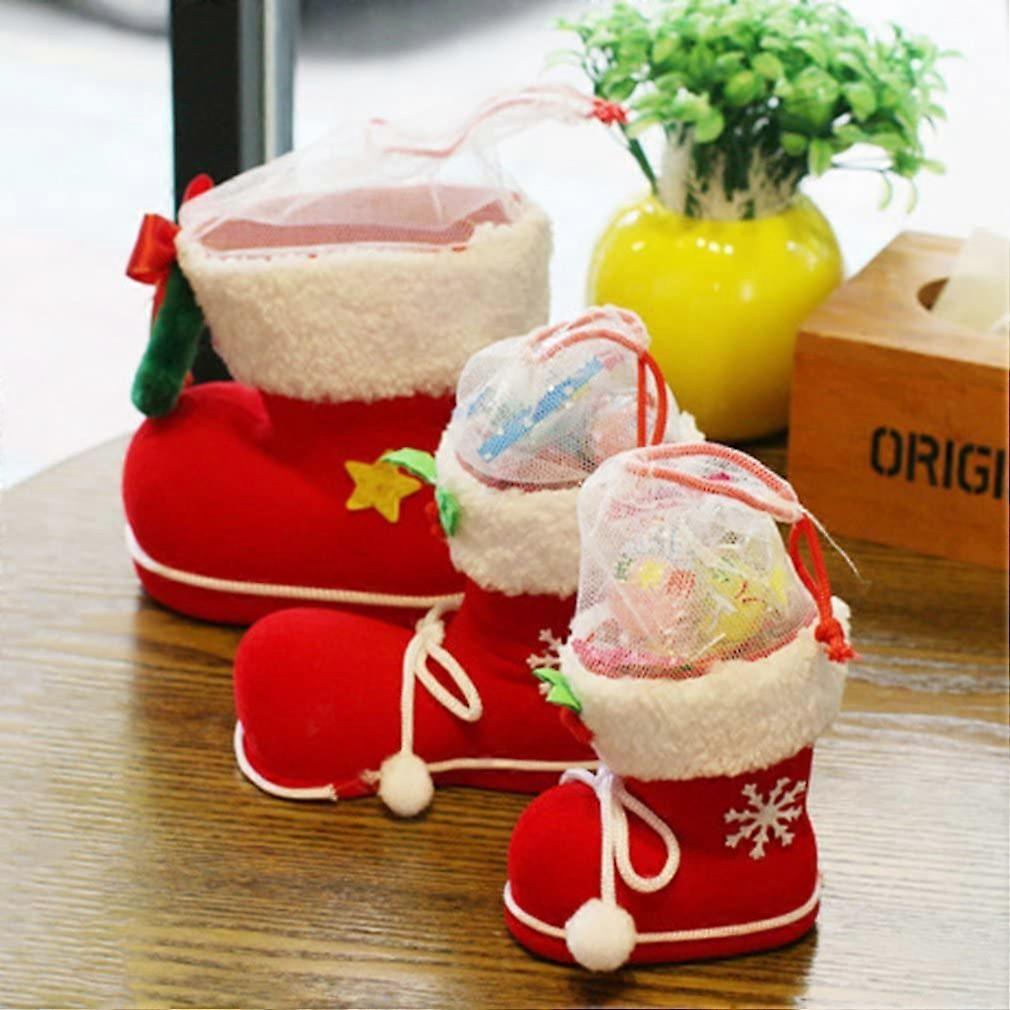 Practical Christmas Flocking Boots Candy Boot