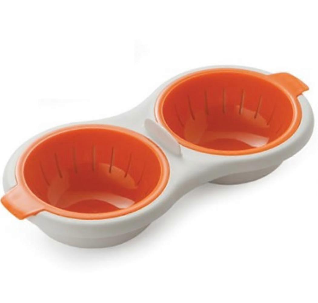 2 microwave 2-layer egg cooker with drain basket