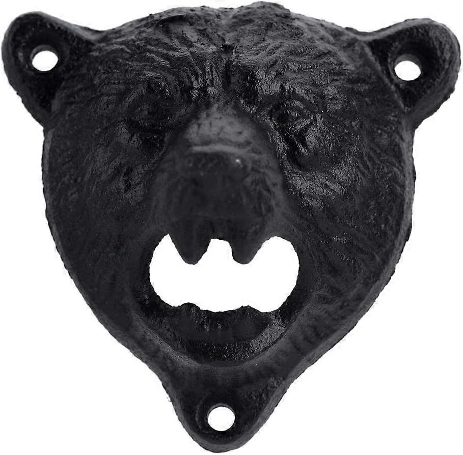 Cast Iron Bear Shape Wall Mount Beer Soda Bottle Opener Kitchen Bar Tool