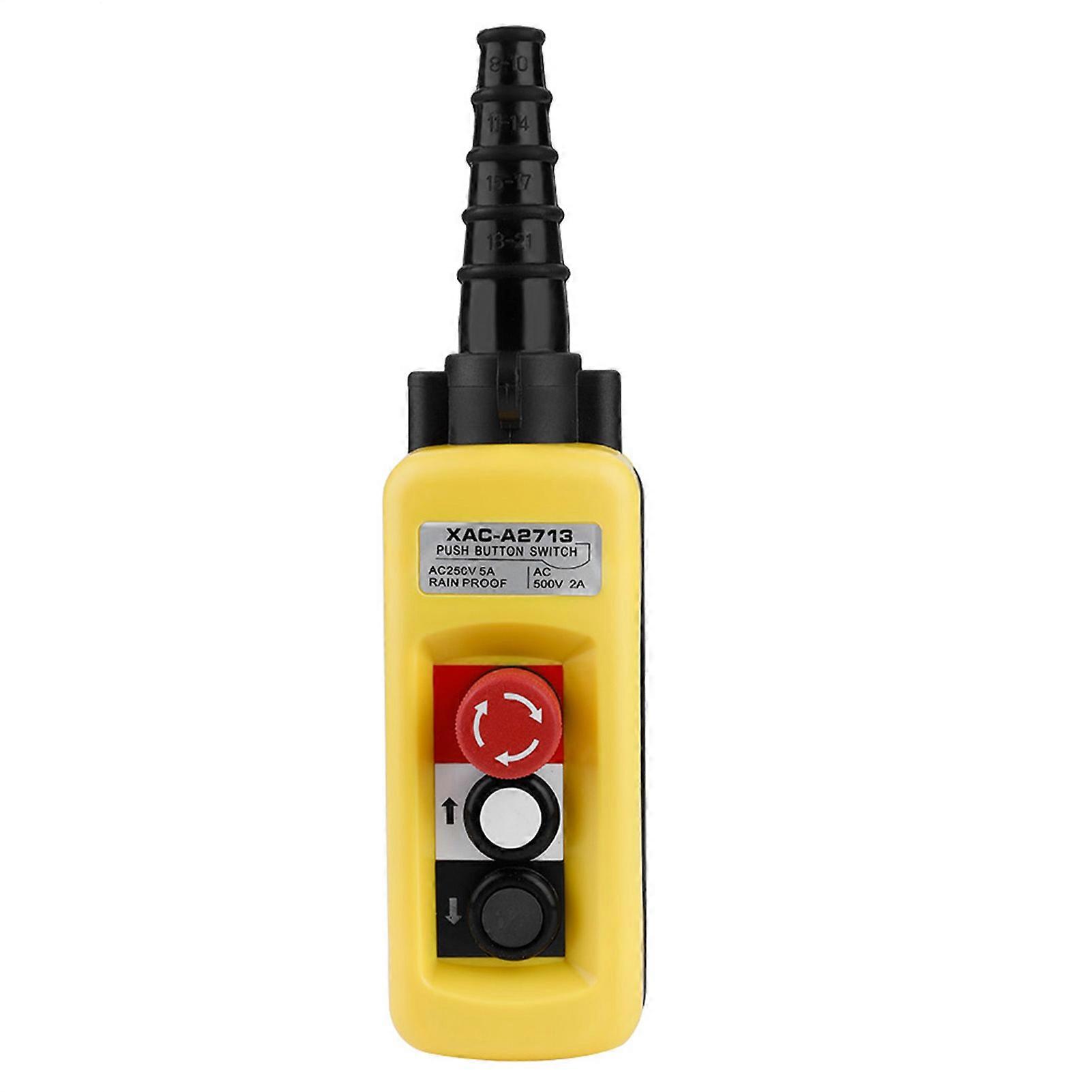 Crane Chain Hoist Push Button Switch Lifting Pendant Controller with Emergency Stop