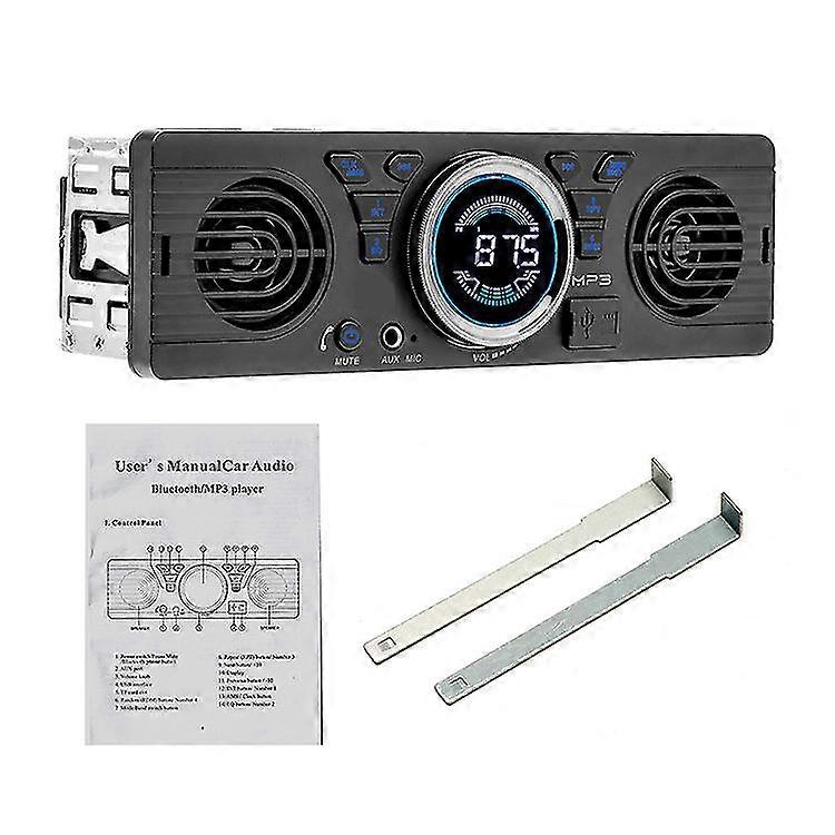 Universal 1 Din 12v In-dash Car Radio Audio Player Built-in 2 Speaker Stereo Fm Support Bluetooth W
