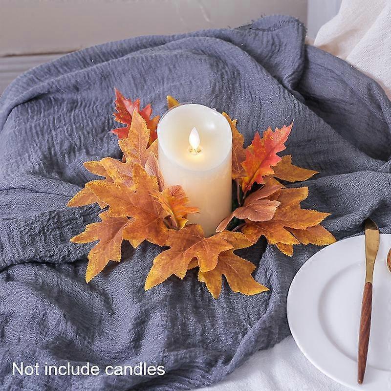 Thanksgiving Maple Leaf Fall Maple Napkin Rings Small Wreath Candle Ring Orange Leaf
