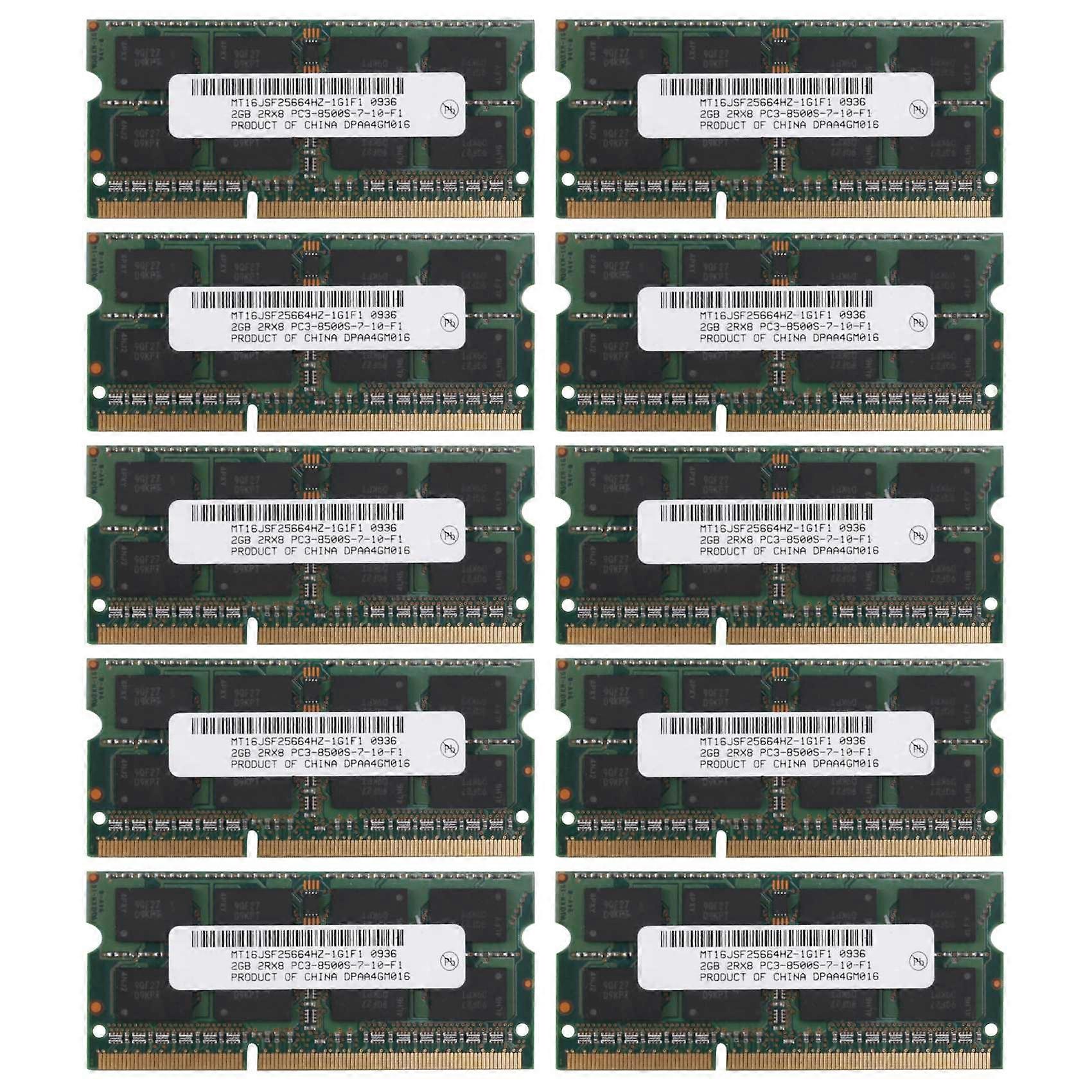 10X DDR3 2GB Laptop Memory Ram 2RX8 PC3-8500S 1066MHz 204Pin 1.5V Notebook RAM
