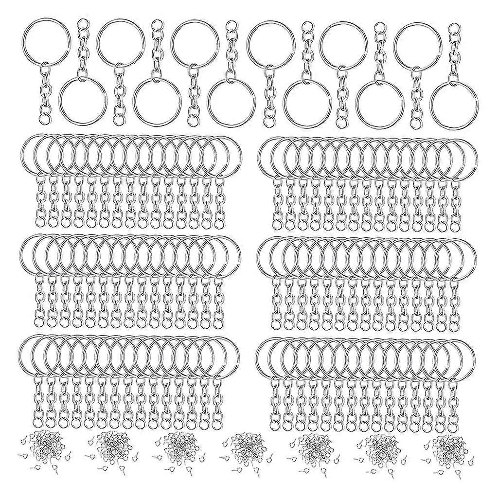 360pcs Key Chains Rings DIY Open Split Jump Ring Silver Keyring Blanks Sliver