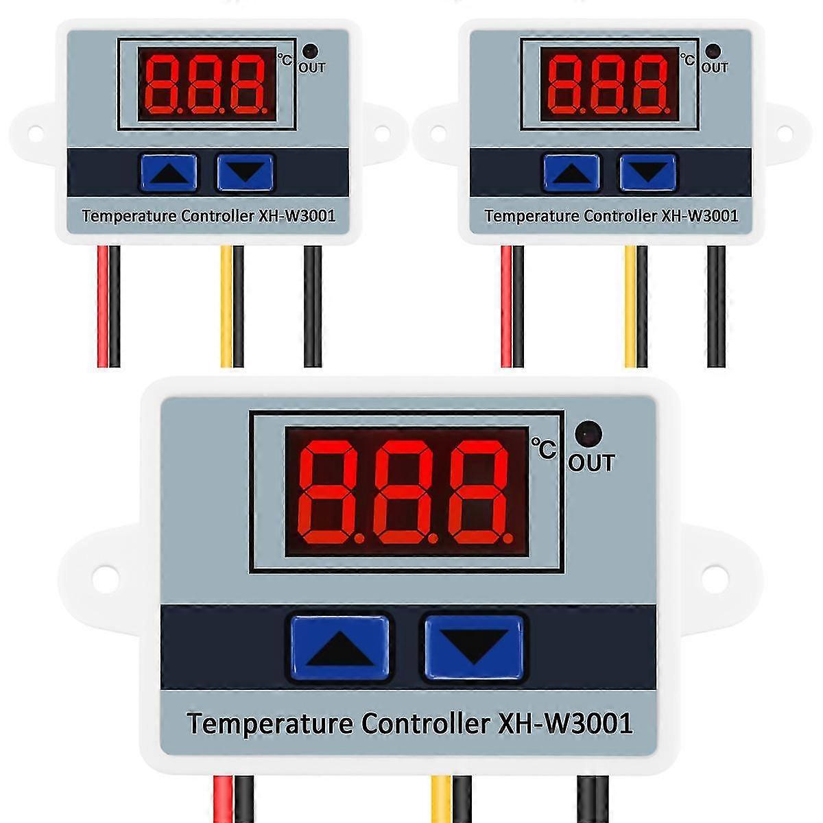 3Pcs 220V 10A Digital LED Temperature Controller Thermostat Control Switch Probe