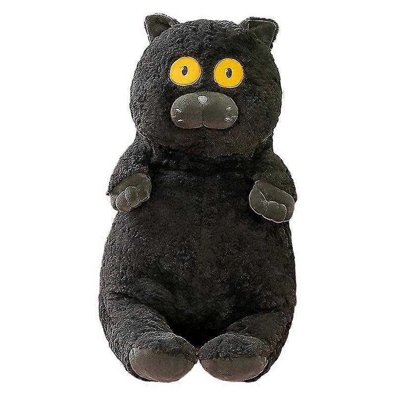 Stirrande katt docka docka plysch leksak simulering vit katt svart katt trasdocka sovkudde födelsedagspresent för kvinnor