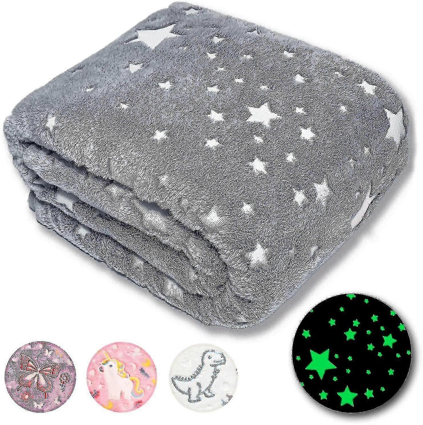 Glow In The Throw Blanket, Soft Warm Cozy Furry Blanket
