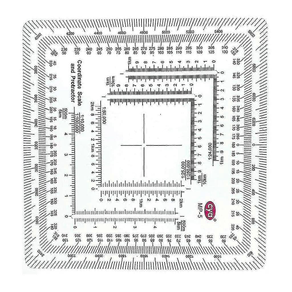 Topographic Flexible Map Scale Protractors Utm/mgrs Ruler