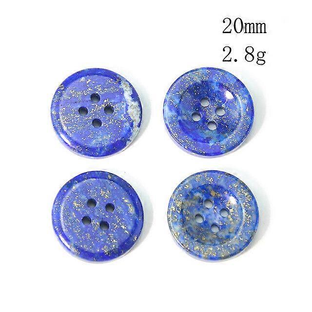 Blue Craft Natural Raw Ore Lapis Lazuli Gemstone 4 trous Flatback Round Button